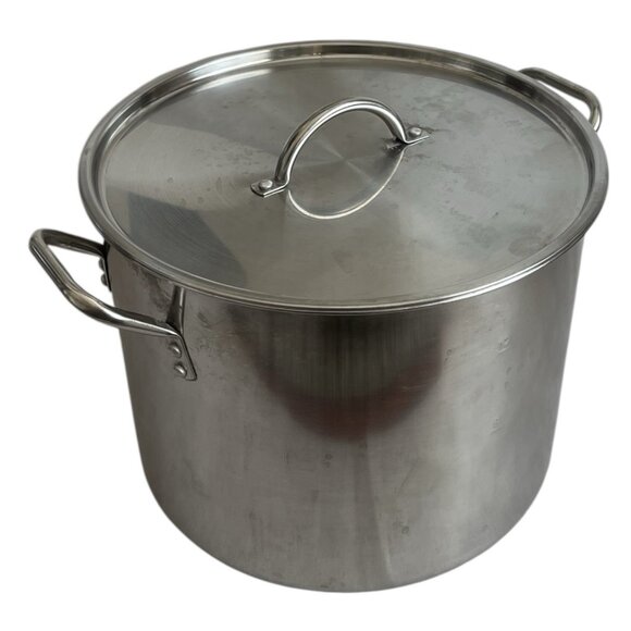 Stainless Steel Stackable Pot W/ Metal Lid Durable Cooking Pan Soup Vintage - Picture 3 of 4